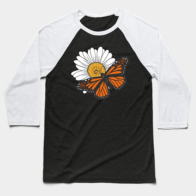 Monarch Butterfly Entomology Baseball T-Shirt by KAWAIITEE